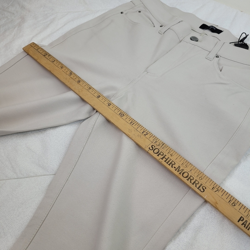 Tahari T Ponte Knit Ecru Ivory Skinny Classic Ponte Pants 5 Pockets NWT Office 4 - Picture 7 of 10